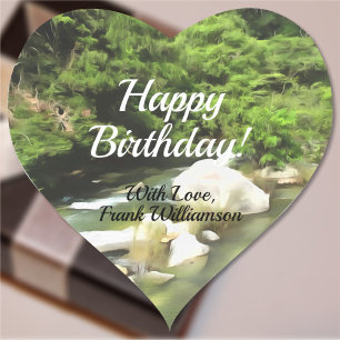 River South Happy Birthday 0365 Heart Sticker