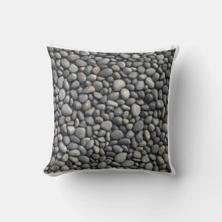River Stone Pebble Floor Natural Macro Texture Throw Pillow