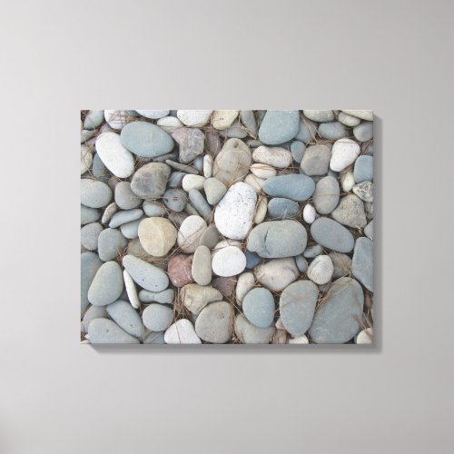 River Stones Fall Autumn Patterns  Canvas Print