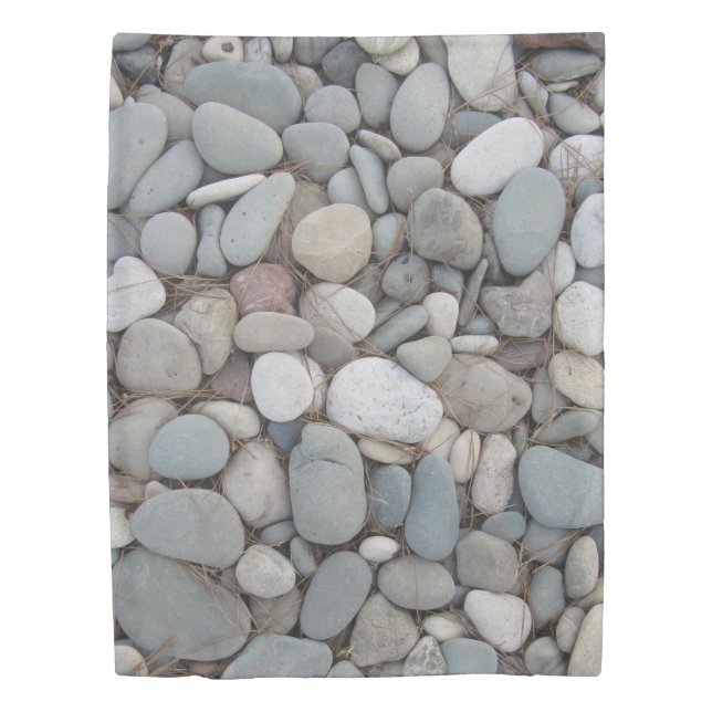 River Stones Fall Autumn Patterns Duvet Cover (Front)