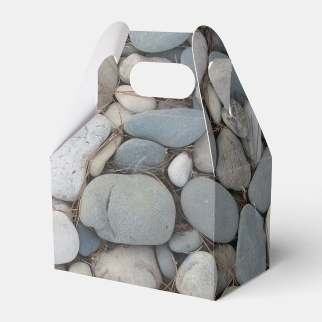 River Stones Fall Autumn Patterns Favor Boxes (Front Side)