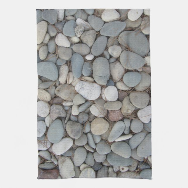 River Stones Fall Autumn Patterns Kitchen Towel (Vertical)