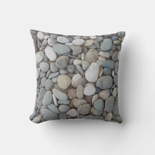 River Stones Fall Autumn Patterns Throw Pillow