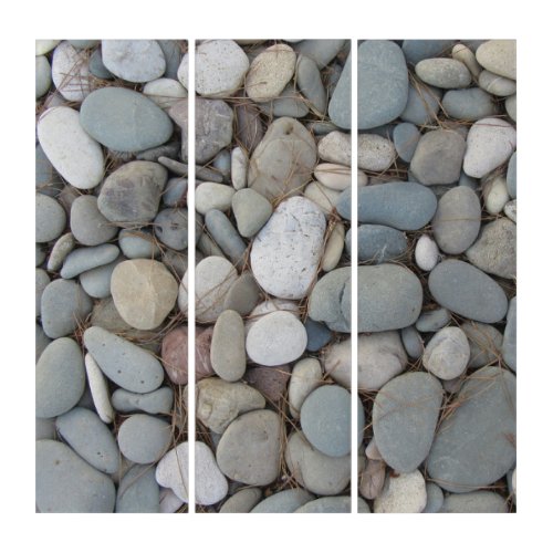 River Stones Fall Autumn Patterns Triptych