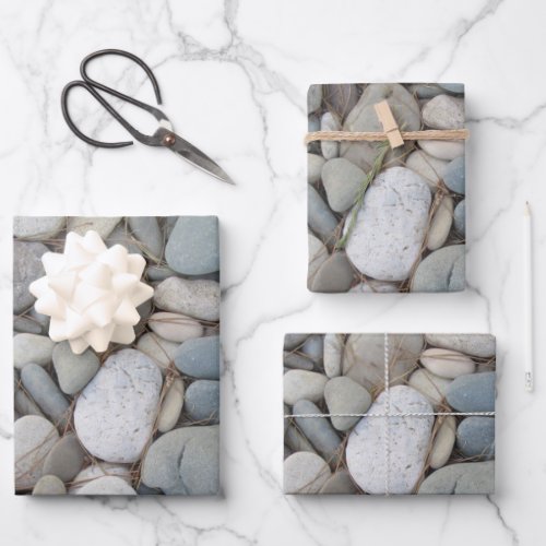 River Stones Fall Autumn Patterns  Wrapping Paper Sheets