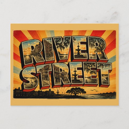 River Street Savannah Georgia Postcard