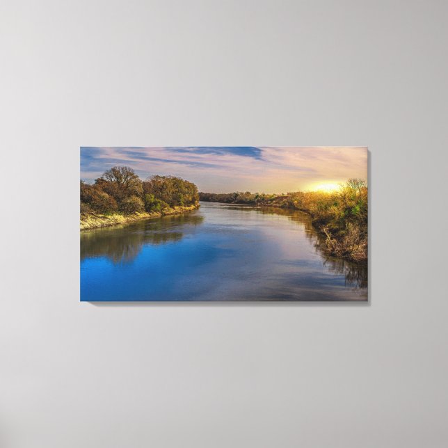River Sunrise Canvas Print (Front)