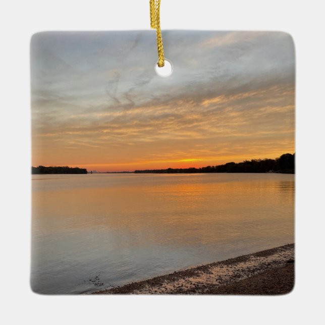 River Sunset Ornament  (Front)