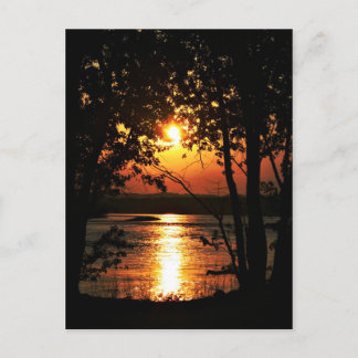 River sunset postcard