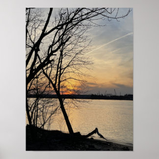 River Sunset Poster