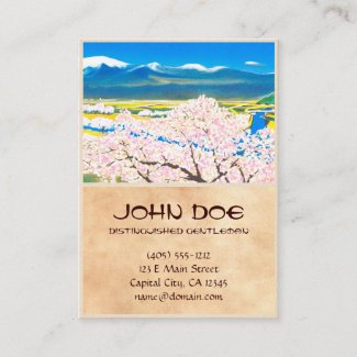 River Surface of Cherry Blossoms Yamagata Japan Business Card