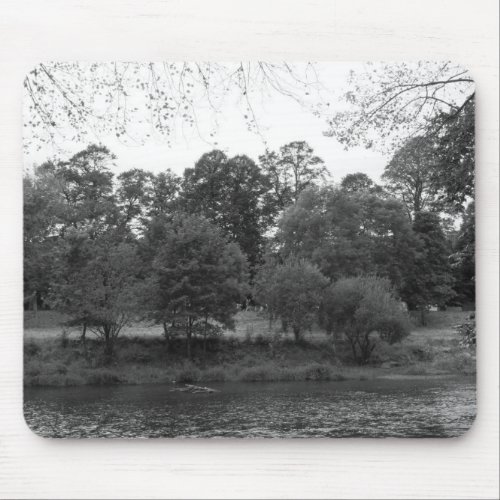 River Taff at Bute Park Cardiff _ BW Mouse Pad