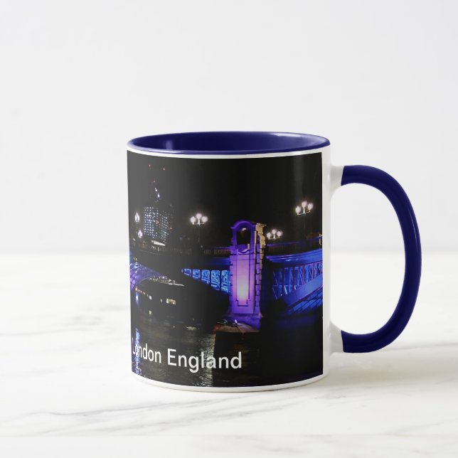 River Thames at Night, London England Mug (Right)