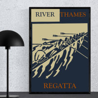 River Thames Regatta Vintage Retro Rowing Sport