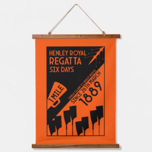 River Thames Regatta - Vintage Retro Style Rowing Hanging Tapestry