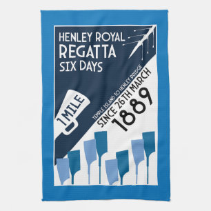 River Thames Regatta - Vintage Retro Style Rowing Kitchen Towel