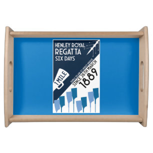 River Thames Regatta - Vintage Retro Style Rowing Serving Tray