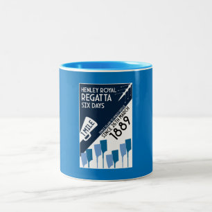 River Thames Regatta - Vintage Retro Style Rowing Two-Tone Coffee Mug