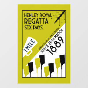 River Thames Regatta - Vintage Retro Style Rowing  Window Cling