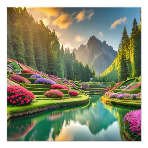 River Through a Flower Meadow Photo Print