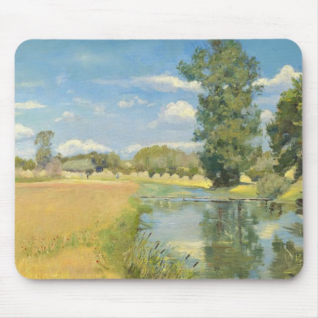 River Through a Harvest Landscape, Summer Mouse Pad (Front)