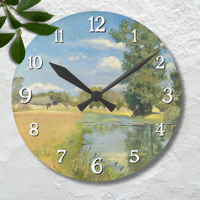 River Through a Harvest Landscape, Summer Round Clock (Creator Uploaded)