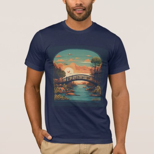 River Tranquility Minimalist T_Shirt Designs