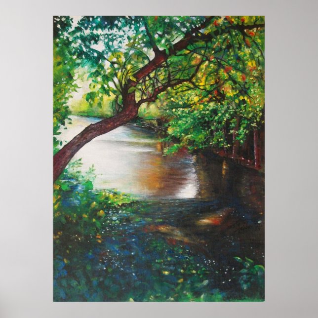 River Trees Scenery Art Poster (Front)