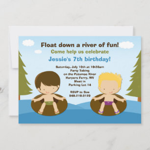 River Tubing Birthday Party Invitation