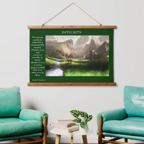 River valley deer majestic mountain INTEGRITY  Hanging Tapestry