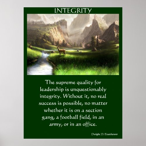 River valley deer majestic mountain INTEGRITY  Poster