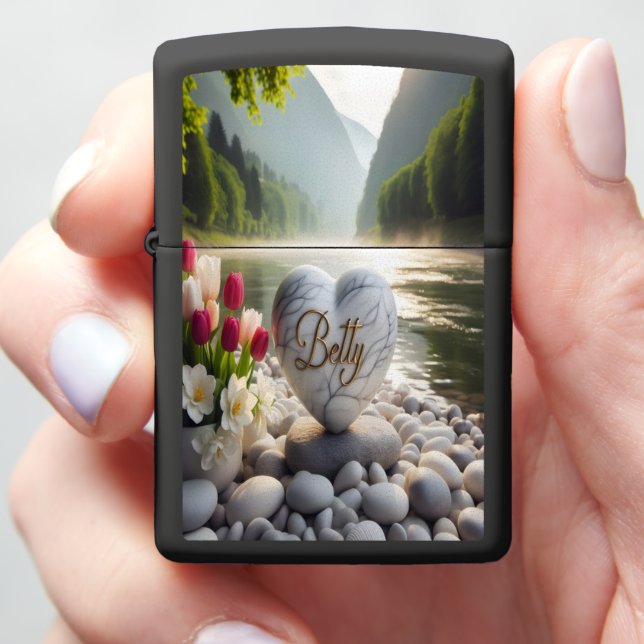 River Valley Heart Betty Zippo Lighter (In Hand)