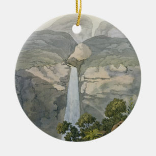 River Vinagre Waterfall, near the Puraci Volcano, Ceramic Ornament