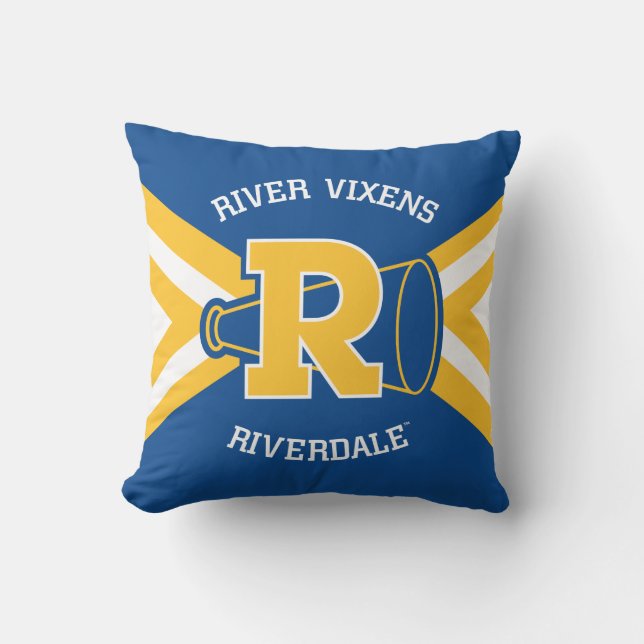 River Vixens Cheer Uniform Throw Pillow (Front)