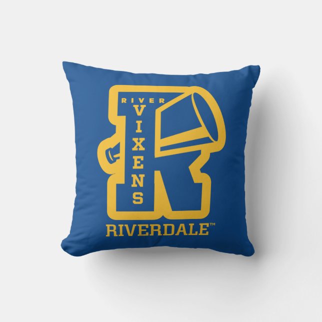River Vixens Letterman Throw Pillow (Front)