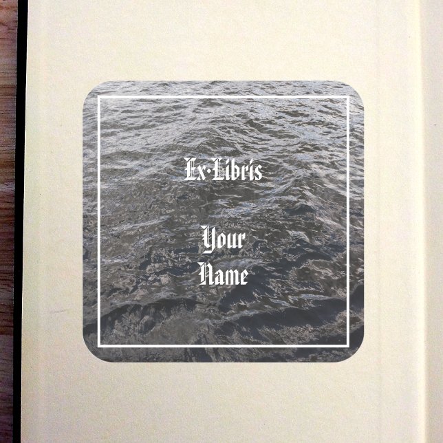 River Water Bookplate (River Water Bookplate in Old Book)