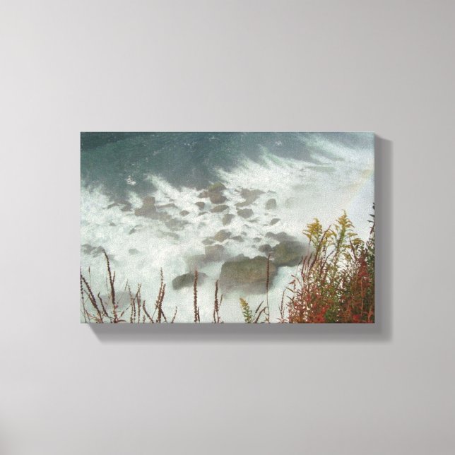 River Water Green Blue Valley Landscape Canvas Print (Front)