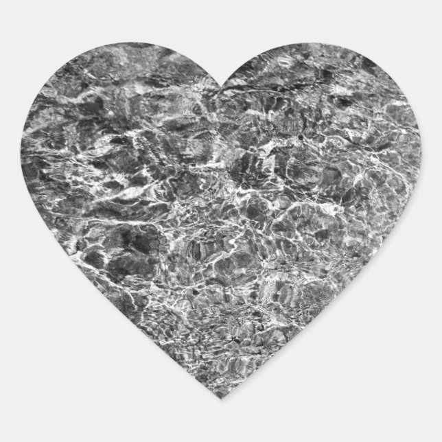 River Water Ripples Heart Sticker (Front)