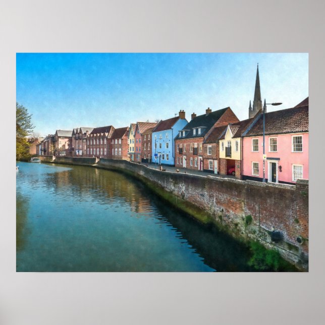 River Wensum Quayside Norwich Norfolk UK Poster (Front)