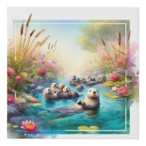 River Whimsy _ Watercolor Faux Canvas Print