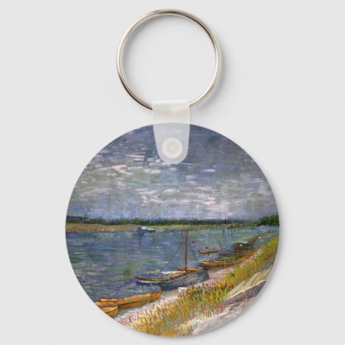 River with Rowing Boats by Vincent van Gogh Keychain