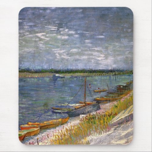 River with Rowing Boats by Vincent van Gogh Mouse Pad