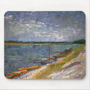 River with Rowing Boats by Vincent van Gogh Mouse Pad