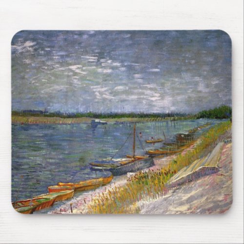 River with Rowing Boats by Vincent van Gogh Mouse Pad