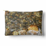 River-Worn Pebbles Brown and Grey Natural Abstract Accessory Pouch