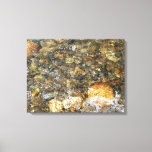 River-Worn Pebbles Brown and Grey Natural Abstract Canvas Print