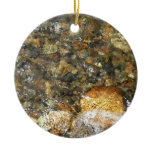 River-Worn Pebbles Brown and Grey Natural Abstract Ceramic Ornament