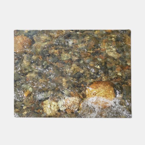 River_Worn Pebbles Brown and Grey Natural Abstract Doormat