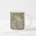 River-Worn Pebbles Brown and Grey Natural Abstract Frosted Glass Coffee Mug