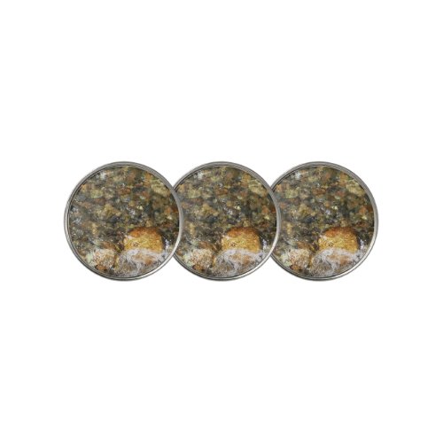 River_Worn Pebbles Brown and Grey Natural Abstract Golf Ball Marker